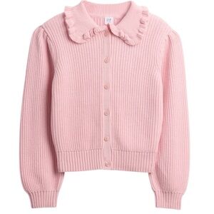 Gap Kids Pink Ruffled Collar Cardigan Size XXLarge